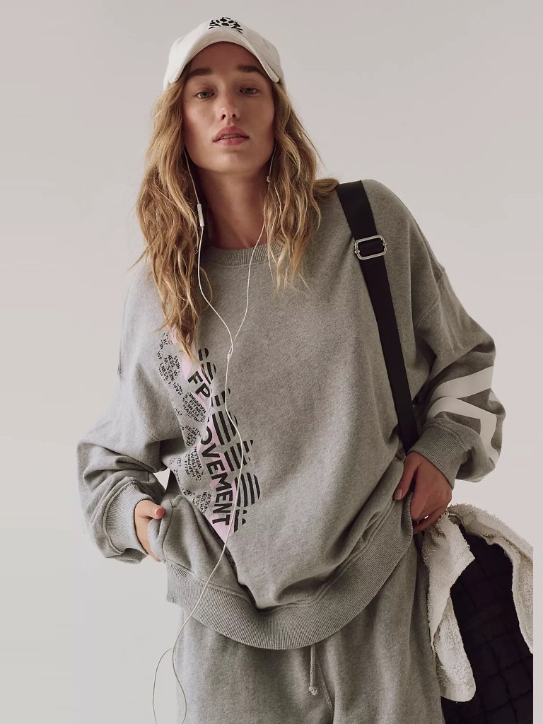 Free People Movement All Star Buti Logo Pullover Nwot